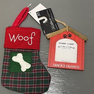Hobby Lobby Red and Green Plaid Dog Stocking